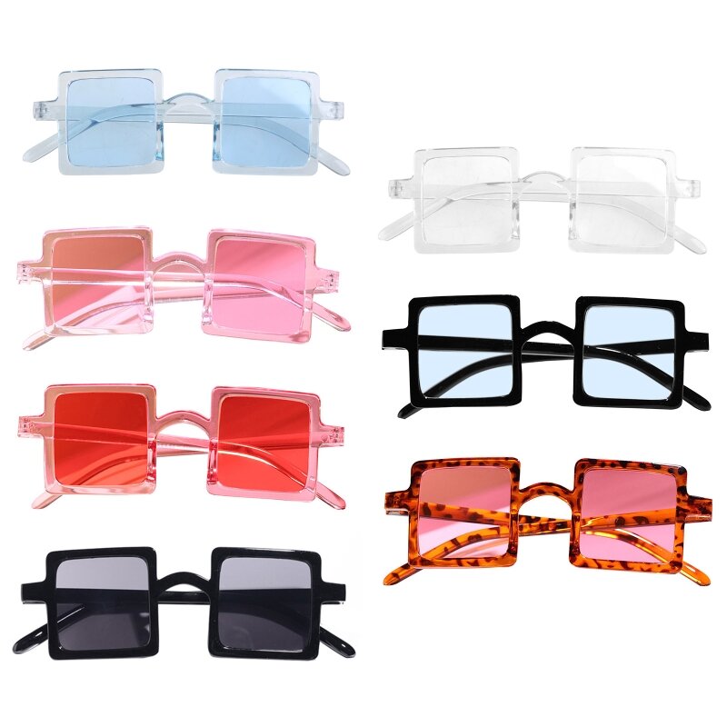 Übergroße, quadratische Sonnenbrille für Kinder, trendige, flache Kleinkind-Sonnenbrille für 2–10 Jahre