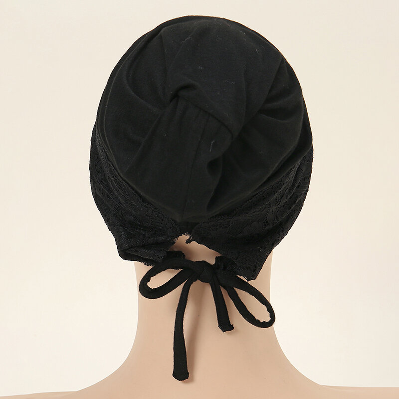 Lace Cotton Inner Hijab Caps Muslim Stretch Jersey Cap Islamic Underscarf Bonnet Female Modal Headscarf Turbante Turban Mujer