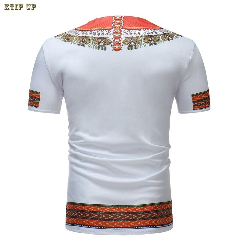 Ubranie afrykańskie arabska koszula męska z krótkim rękawem nieregularna z nadrukiem Dashiki stylowe topy męska muzułmańska tradycyjna koszulka męska jesień