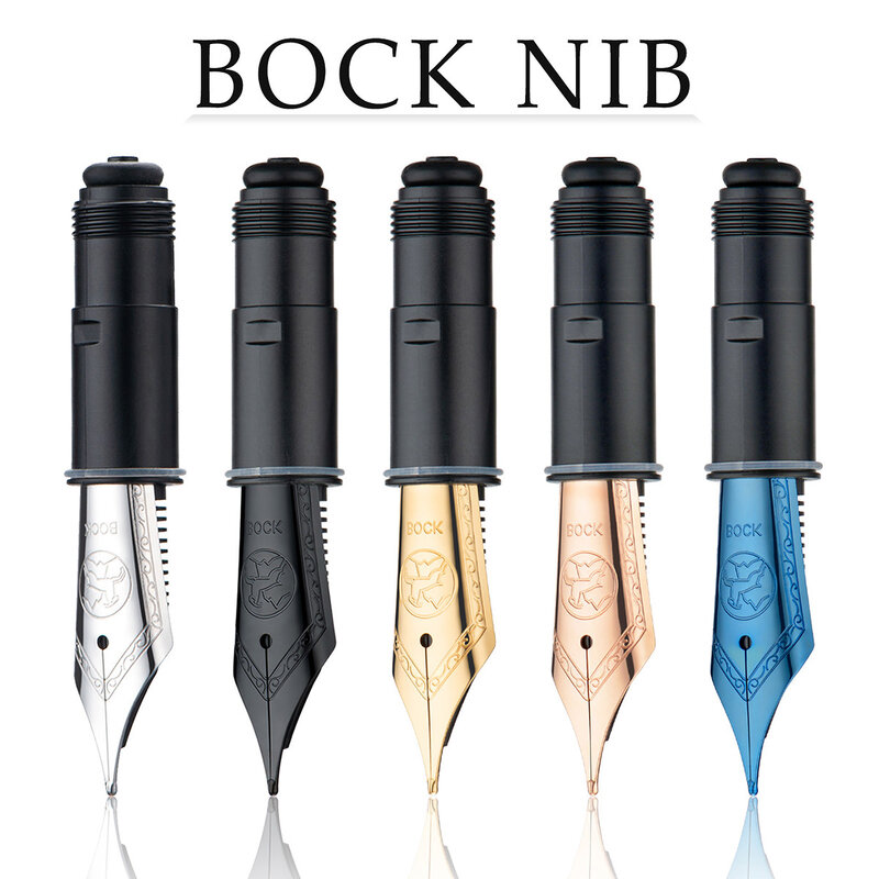 German # 6 BOCK Fountain Pen Nib Part Original Imported EF/F/M/B Size Spare Nib, Black/ Golden/ Silver