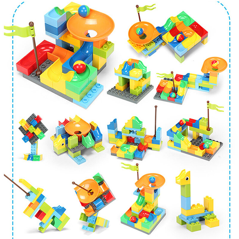 Große Bausteine Modell Ball Slides Zubehör kompatibler Elefant mit Ziegel Slide way Puzzle Montage DIY Kinderspiel zeug