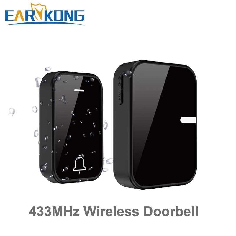 Wireless Doorbell Self Powered Outdoor Waterproof Smart Home Door Bell 38 music switching EU plug No battery requirement