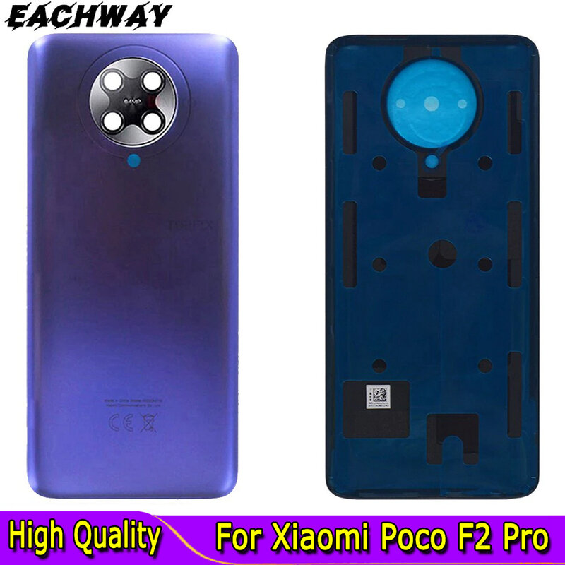 For Xiaomi Poco F2 Pro Back Battery Glass Cover Rear Housing Door Case For Poco F2 Pro Battery Cover Pocophone Replacement Parts