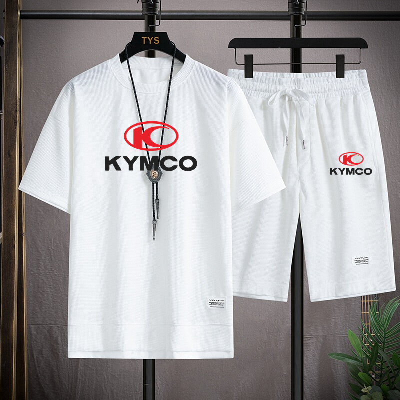 KYMCO-T-shirt à Manches Courtes et Col Rond pour Homme, Haut Décontracté à la Mode, Lotion, Ensemble Sportif