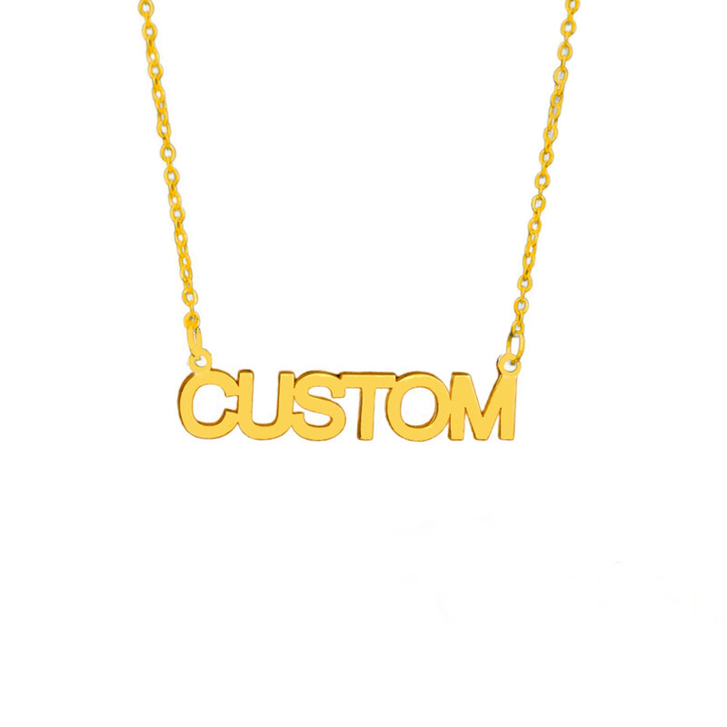 Collar de acero inoxidable con placa de identificación personalizada para mujer, Gargantilla dorada con letras personalizadas, regalo de moda para bebé