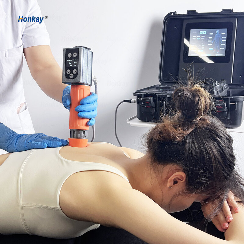 Mesin pijat pereda nyeri badan, gelombang guncangan alat fisioterapi terapi fisik lumbar lengan pinggang