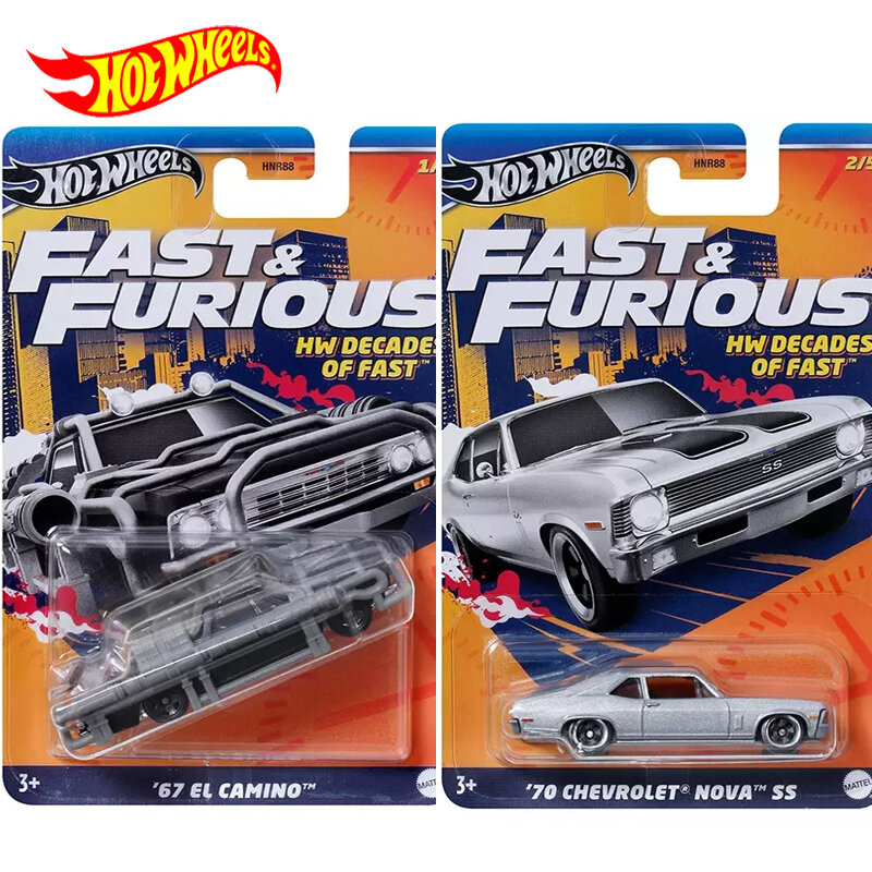 Hot Wheels-Fast and Furious Car, HW Decades of Fast Boy Toy, Diecast EL Cam37Buick Grand National Hummer Chevrolet Volkswagen, 1/64