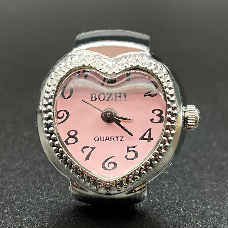 Reloj de anillo compacto para hombre y mujer, pulsera de cuarzo con carcasa de aleación, esfera Digital árabe, a la moda