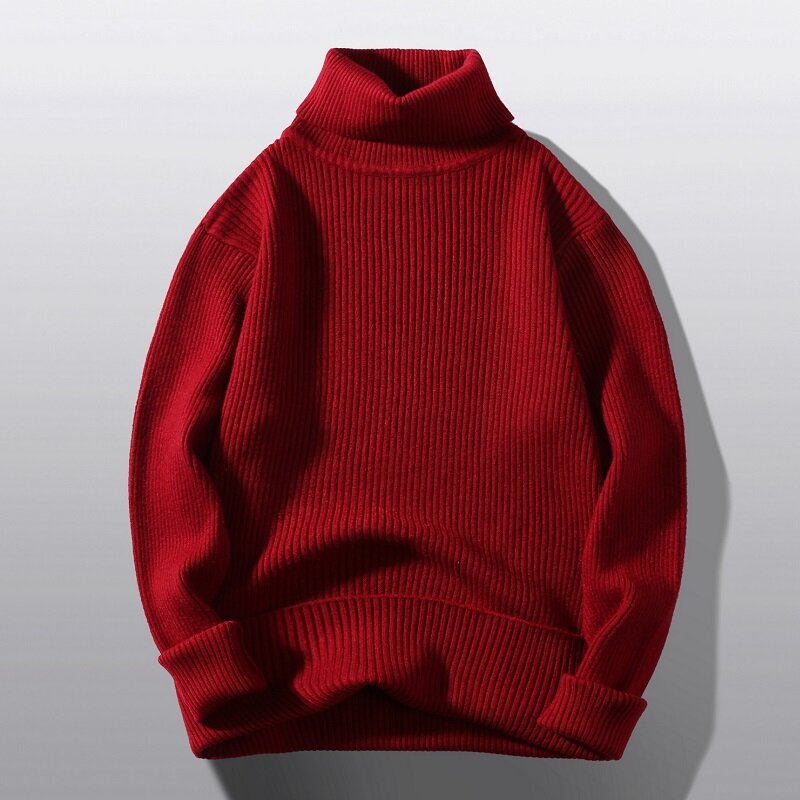 Sweter Turtleneck Baru Musim Gugur dan Dingin Sweter Hangat Lengan Panjang Pullover Pria