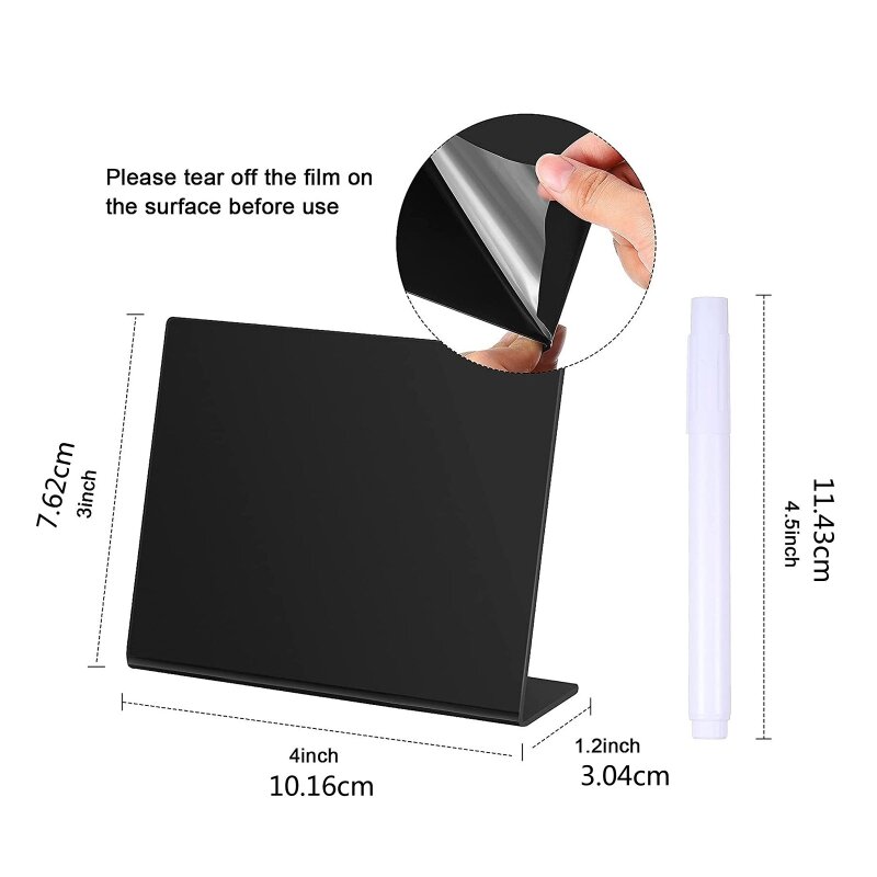 นำเสนอบอร์ด Mini ป้ายกระดานดำง่ายถ่ายทอดและเช็ดสำหรับ Liquid Chalk Marker พลาสติกขนาดเล็ก Message Board