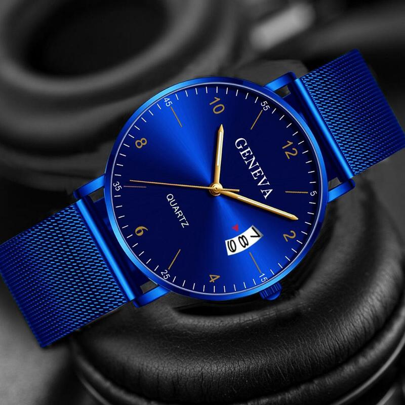 남성 시계, 2022 럭셔리 유명 브랜드 남성 스테인레스 스틸 메쉬 캘린더 시계, 남성 쿼츠 시계, 남성 손목 시계