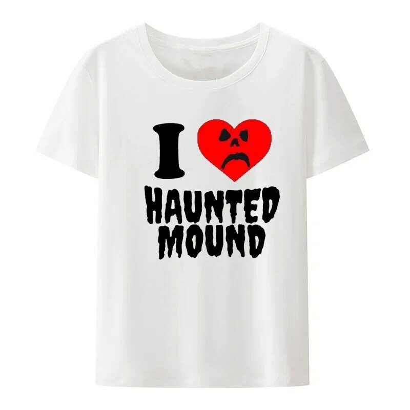 Funny Style Heart Shape Sematary I Love Haunted Mound Man T Shirt Popular Trend Short Sleeve Tshirt O-neck Creative Lady Tshirts