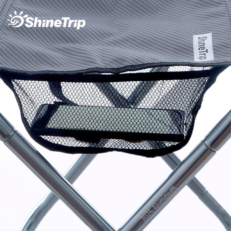 ShineTrip-durável cadeira dobrável ao ar livre com saco, portátil, alta, alumínio, fezes, assento, pesca, Camping