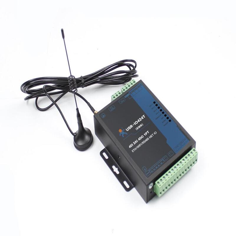 USR-IO424T-EWR 4-канальный сетевой контроллер IO с поддержкой Wi-Fi и Ethernet, последовательный сервер WAN/LAN RS485 4DI/4DO/2AI/1PT