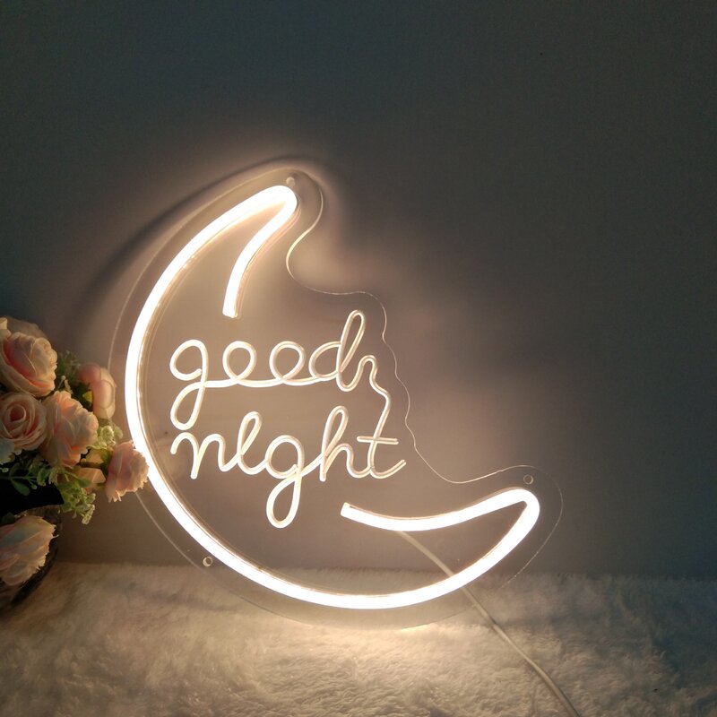 Letrero de luz de neón LED con letras de buenas noches, señal de neón, decoración de la habitación de Hello Dream, vacaciones, fiesta de navidad, regalos de bebé, decoraciones de boda