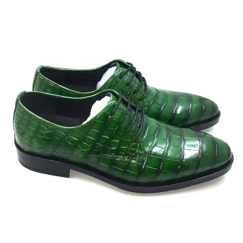 Hulangzhishi new arrival mężczyźni ubierają buty męskie buty wizytowe męskie buty krokodyla skórzane podeszwy wiązane buty męskie