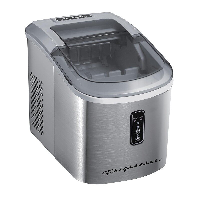 Frigidaire EFIC103-AMZ-SC Counter Top Maker with Over-Sized Ice Bucket, Stainless Steel, Self Cleaning Function