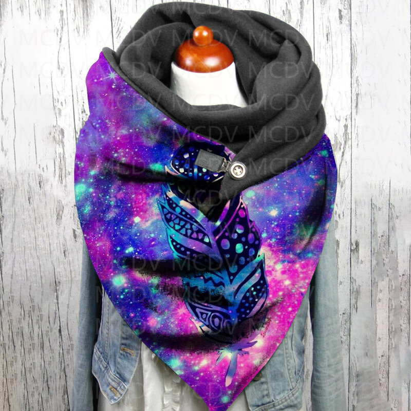 Feather 3D Printed Casual Scarf And Shawl for Women Warm and Comfortable Scarf