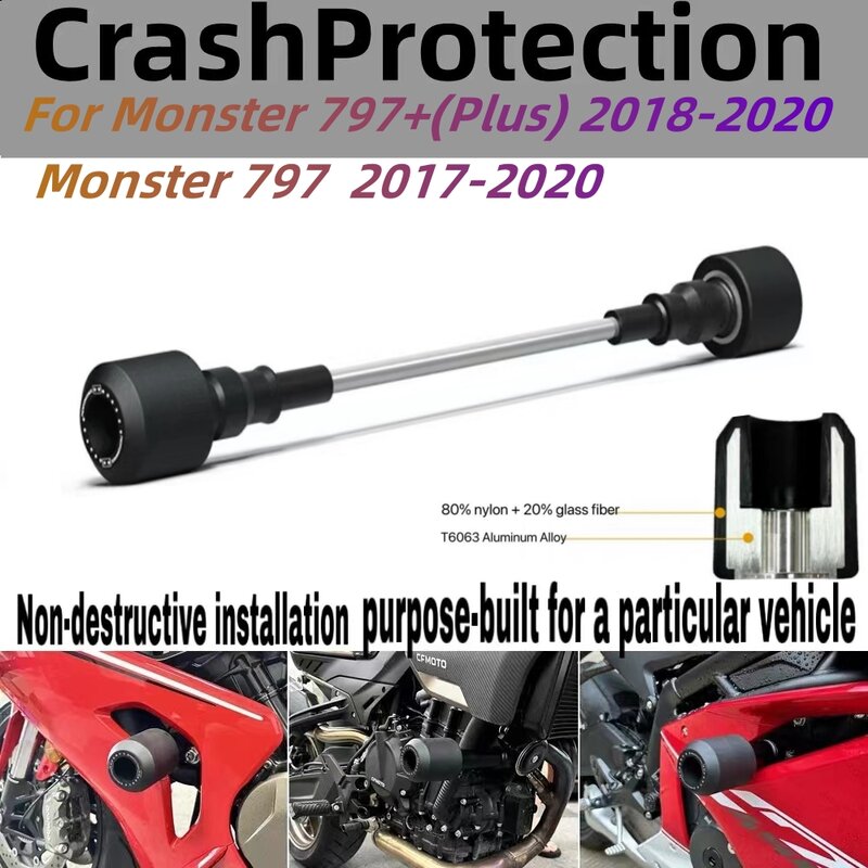 For Monster 797+(Plus)  2018-2020 Monster 797  2017-2020 Crash Protection Bobbins