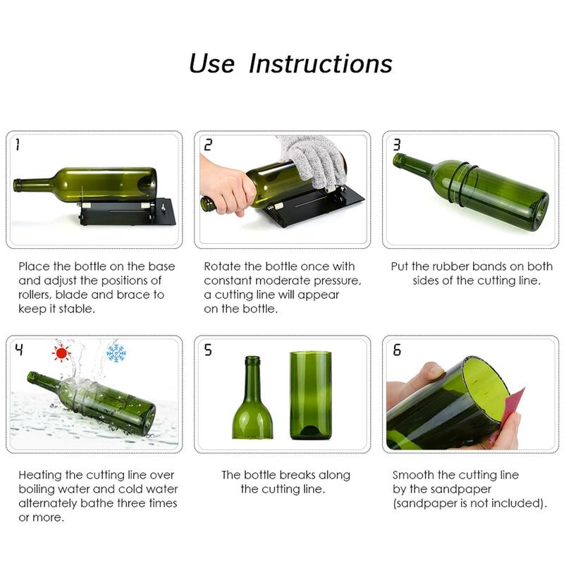 Alat pemotong botol kaca persegi dan bulat, mesin DIY patung kaca bir anggur