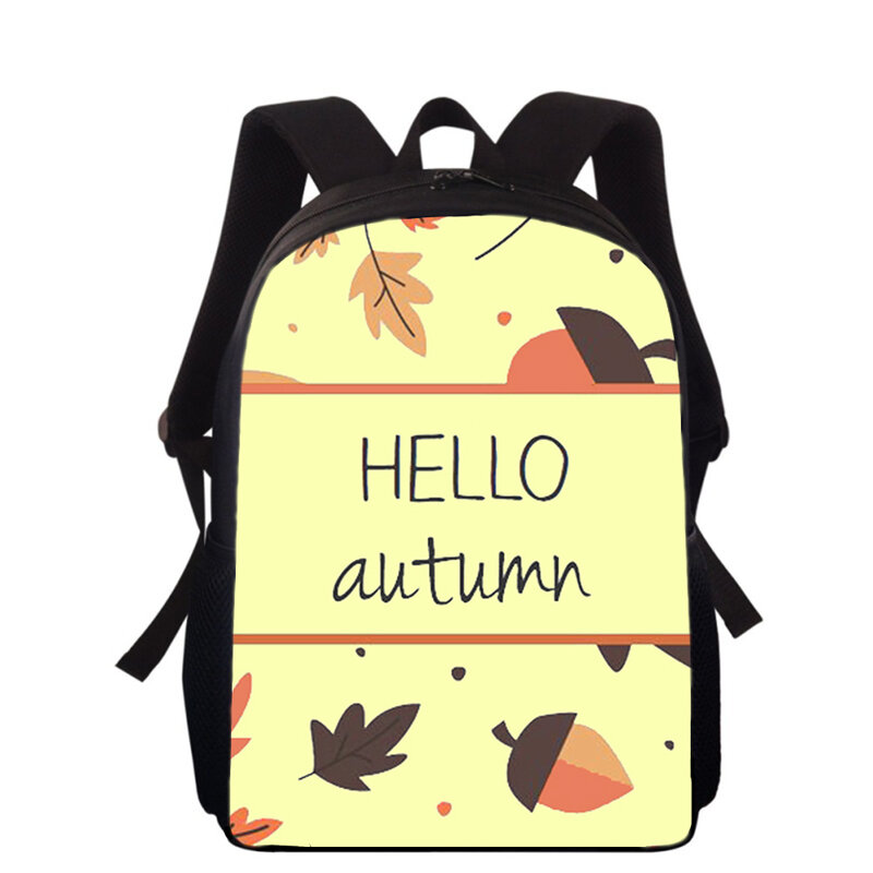 Foglie autunnali autunno volpe simpatico cartone animato 15 "3D zaino per bambini borse per la scuola primaria per ragazzi ragazze zaino studenti borse per libri scolastici
