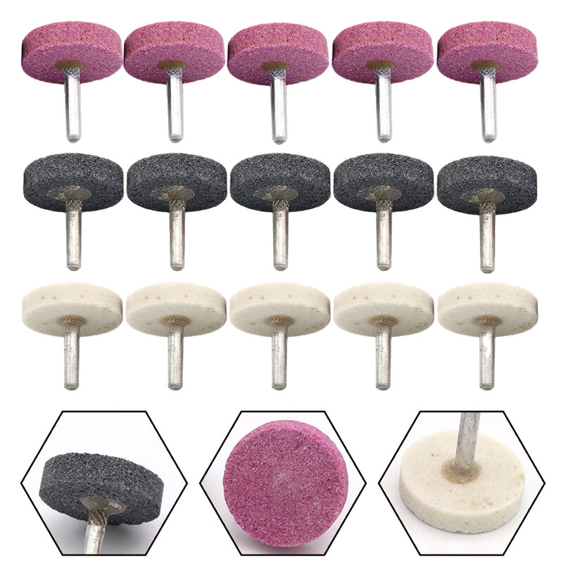 Herramientas rotativas de piedra montada abrasiva, cabezal de rueda de piedra de molienda, accesorios Dremel, disco rotativo, 5 piezas