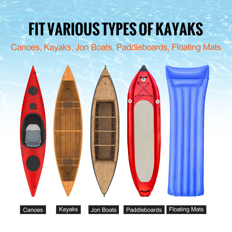 VEVOR Heavy Duty Kayak Cart 250/320/350/450lbs Load Capacity Foldable Canoe Trolley Cart 10''/12'' Solid Tires for Kayaks Canoes