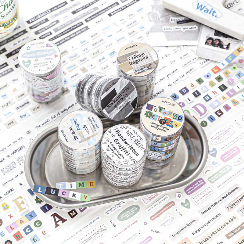 6 pz/lotto Collage English Poems series retro cute lovely decorare art paper tape