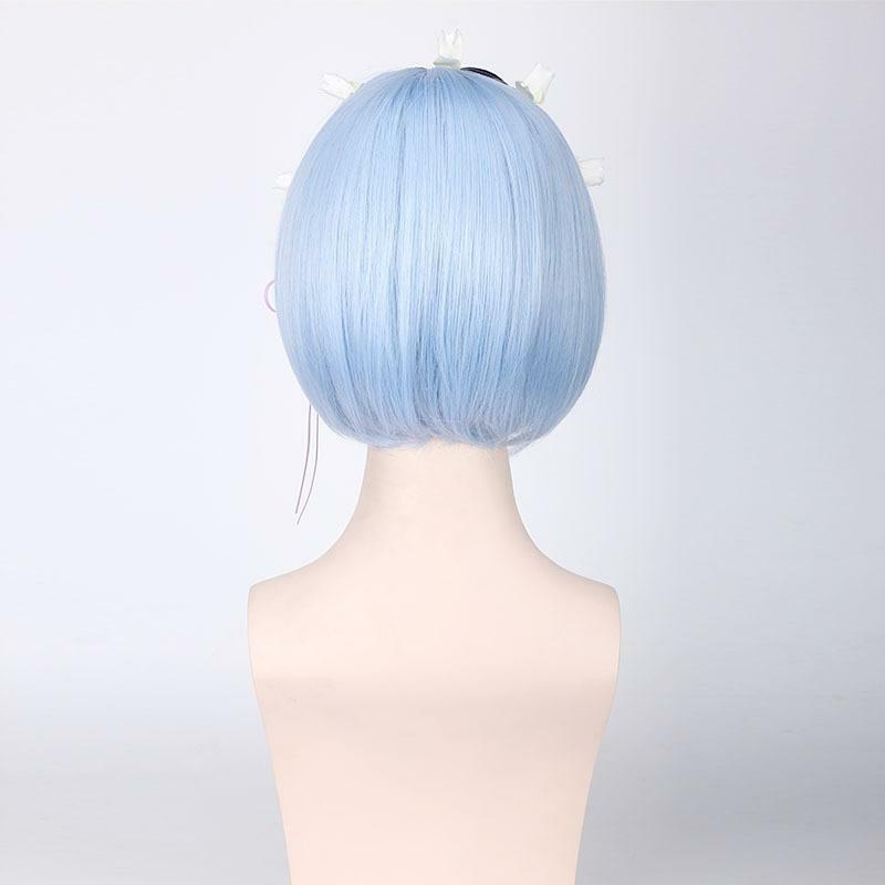Pelucas de Cosplay de Anime japonés, pelo corto Rosa simulado, Periwig azul, accesorios para el cabello Lolita, Carnaval, Halloween, accesorios para disfraces