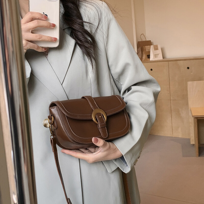 Damska klasyczna torba siodło modna torba na ramię ze skóry PU 2024 modne luksusowy projektant damskie torby Crossbody na co dzień