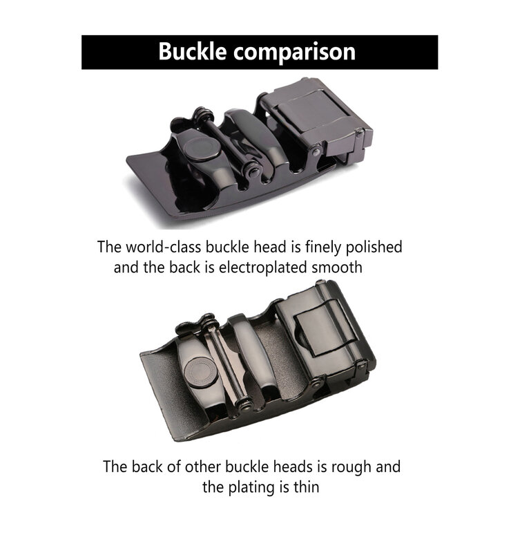Male Sliding Buckle Belts Heads Convenient Multi-Types Automatic Buckles