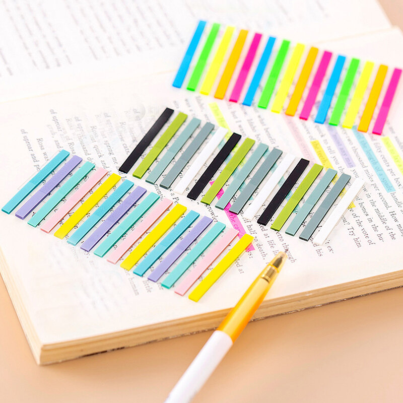 300Pcs Reading Aid Highlight Sticker Transparent Fluorescent Index Tabs Flags Sticky Note Stationery School Office Supplies Set