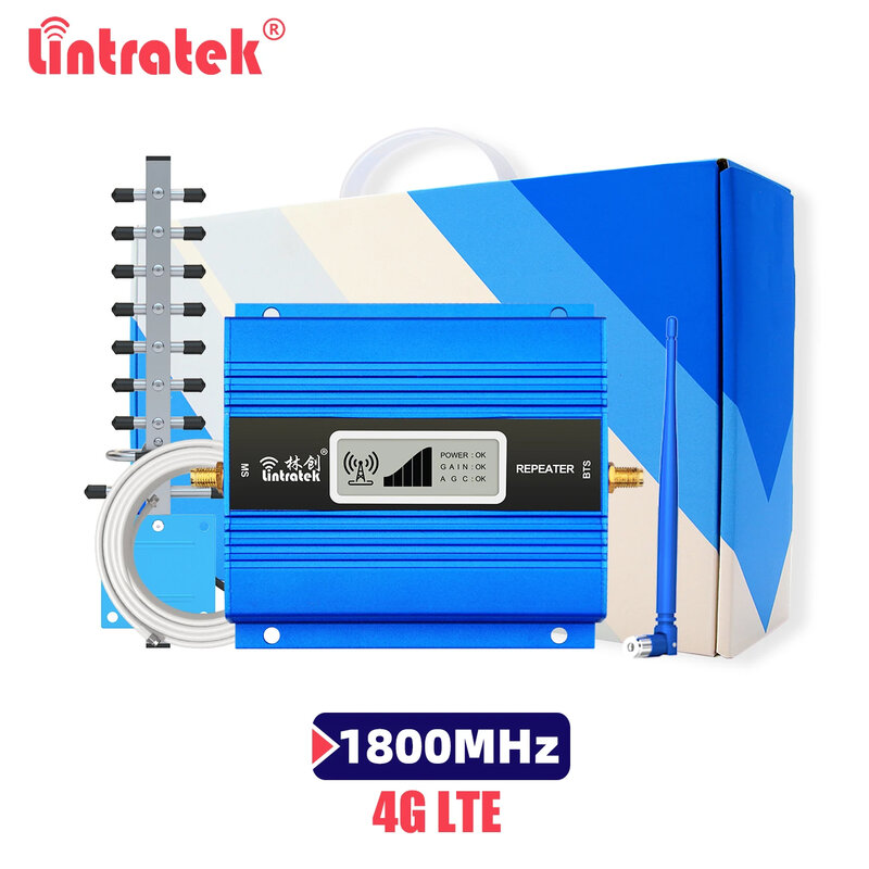 Lintratek DCS 1800MHz Signal extender 4G LTE Signal Repeater Band 3 Mobile Cellphone Booster Cellular Amplifier No Need Wlan