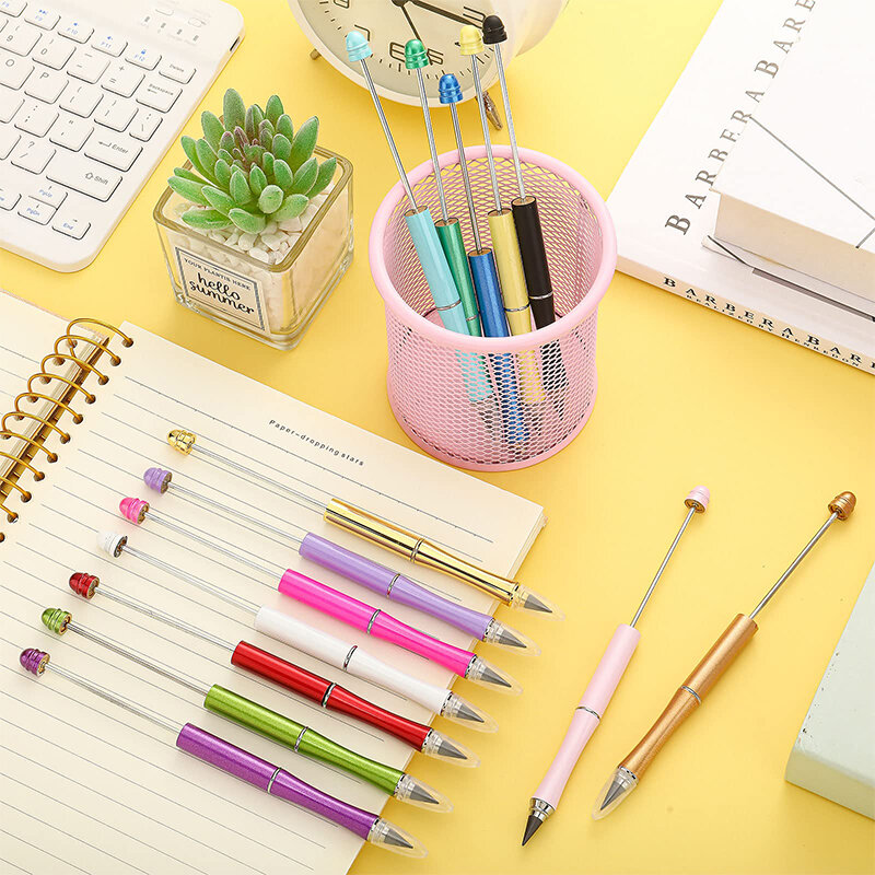 أقلام رصاص Beadable غير محدودة للكتابة ، قلم Kawaii ، اللوازم المدرسية ، أدوات مكتبية رسم فني ، أقلام رصاص خرز ، 26 قطعة