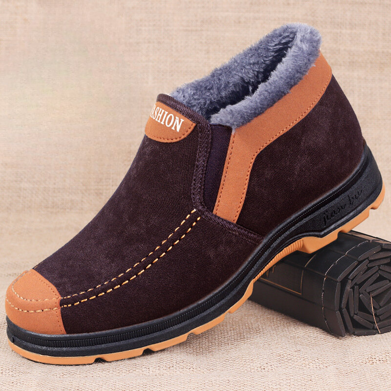 Botas de neve engrossadas masculinas, sapatos de algodão quente, sapatos de caminhada confortáveis, moda inverno, novo, 2023