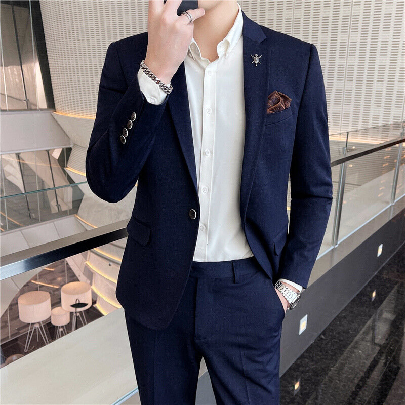 P-45 Men's suits two-piece business suits small suit Korean style slim fit best man groom wedding dress