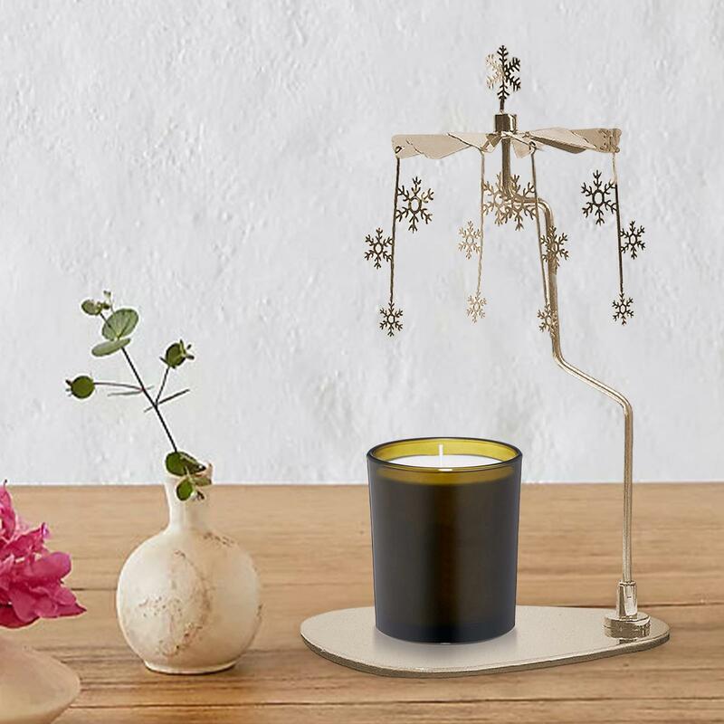 Romantico portacandele rotante candeliere per la decorazione del Festival delle feste nappe di piume