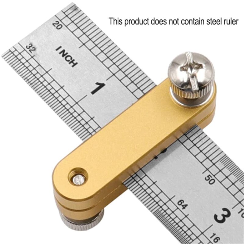 2Pcs Center Scriber Marking Tool Stainless Steel Ruler Positioning Block Scale Woodworking Tools