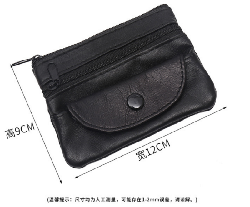 Echtem Leder Münze Einfache Brieftasche Zipper Tasche Multifunktionale kleine tasche von schafe haut tasche