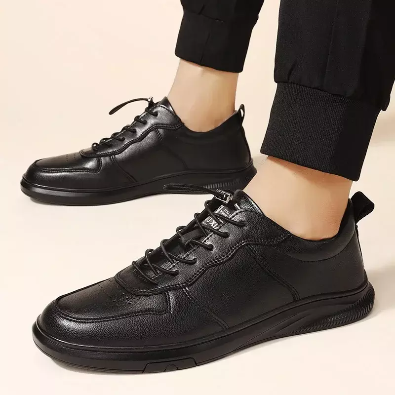 Leather Men Shoes Casual High Quality Soft Mens Sneakers Breathable Lace Up Male Driving Shoes Plus Size Sneakers Zapatos Hombre