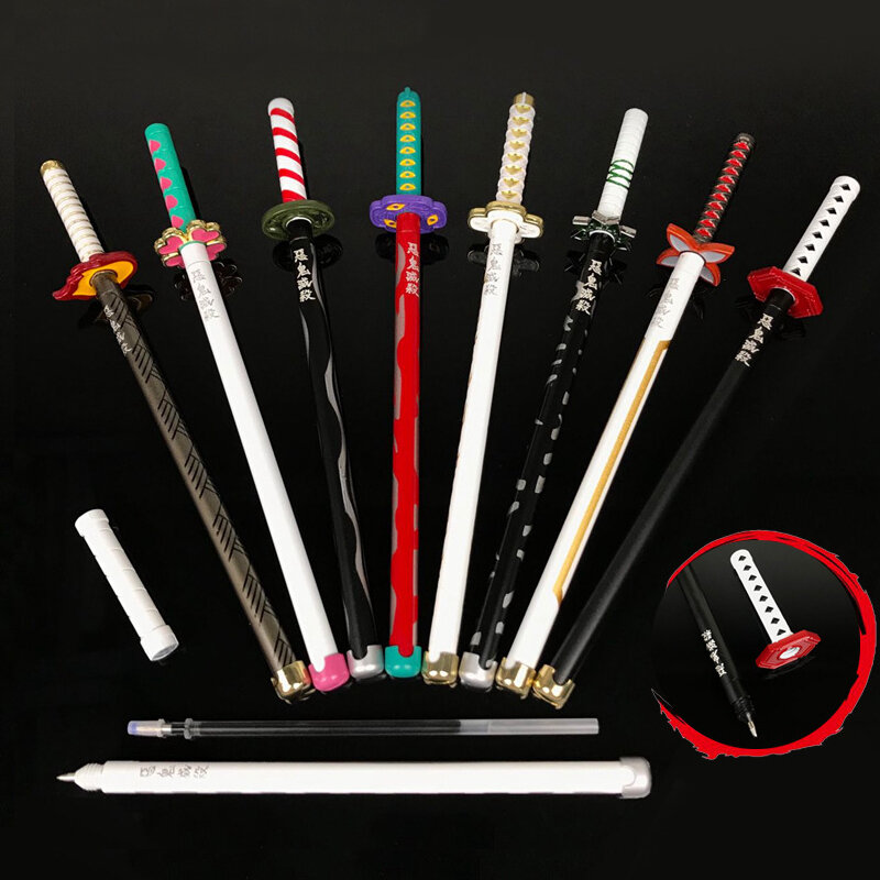 Espadas de Anime japonesas con bolígrafo de Gel, armas Ninja, disfraces de samurái, accesorios, regalos de Navidad, colecciones de fanáticos