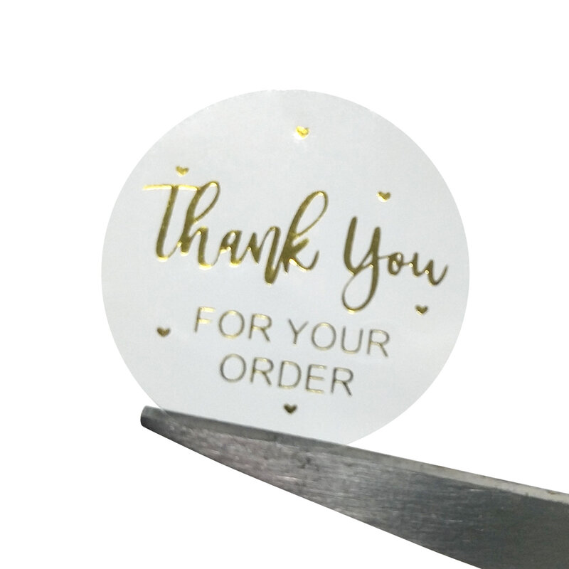 500x grazie per il tuo ordine adesivi etichette con sigillo in lamina d'oro per piccoli negozi