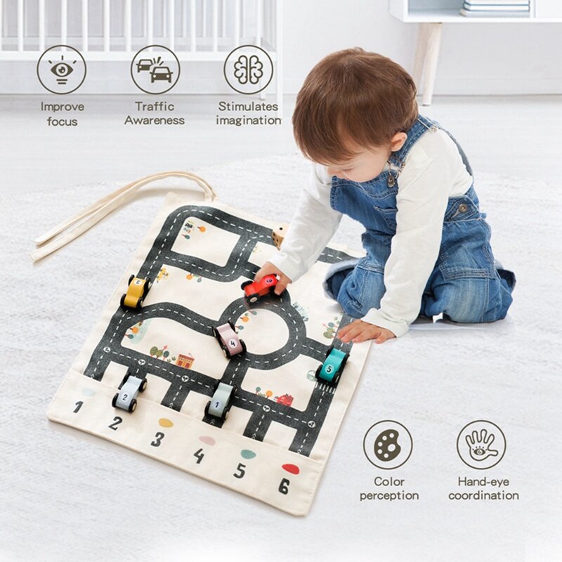 Развивающая игрушка для мальчиков и девочек, Дорожная карта детского города, мультяшный городской коврик, детские игрушки, игры