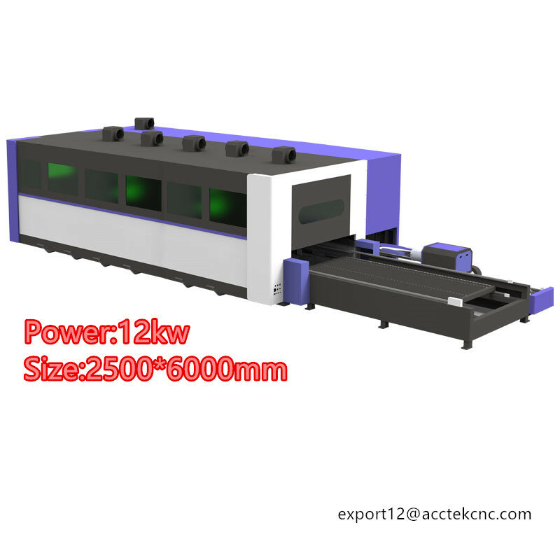 Acctek-High Power Fiber Laser Cutting Machine, AKJ2560BCR Rotary Axis para Metal e Tubo
