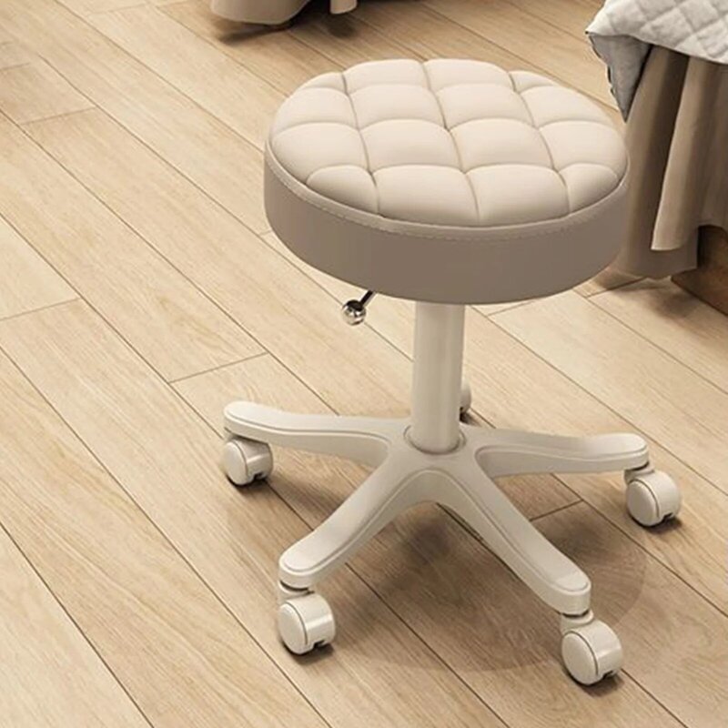 Round Rolling Stool 360 Swivel 30cm Seat Diameter Bar Salon Stool with Wheels for Pubs Barbershop Coffee Shops Office Housework