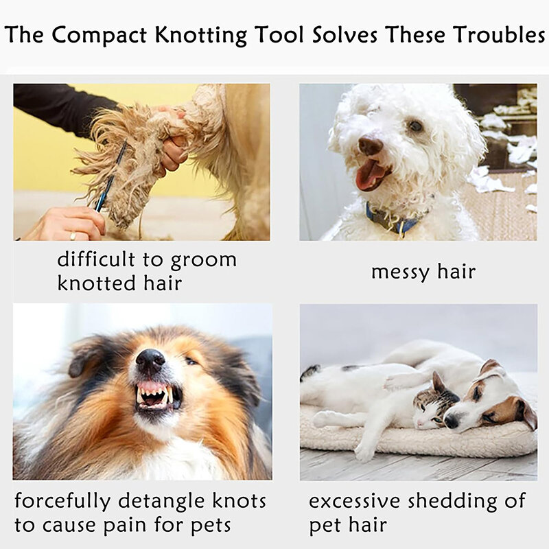 Eficaz Pet Open Knot Comb, Ferramenta de remoção de pêlos, Cão Undercoat Grooming Trimmer, Cat Open Knotting Cutter, Novo