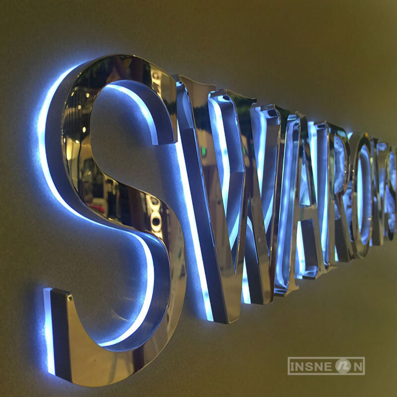 3D Backlit Metal Letter Sign Logo, impermeável, ao ar livre, escritório, Advertising Board, loja, IlluminatedSigns