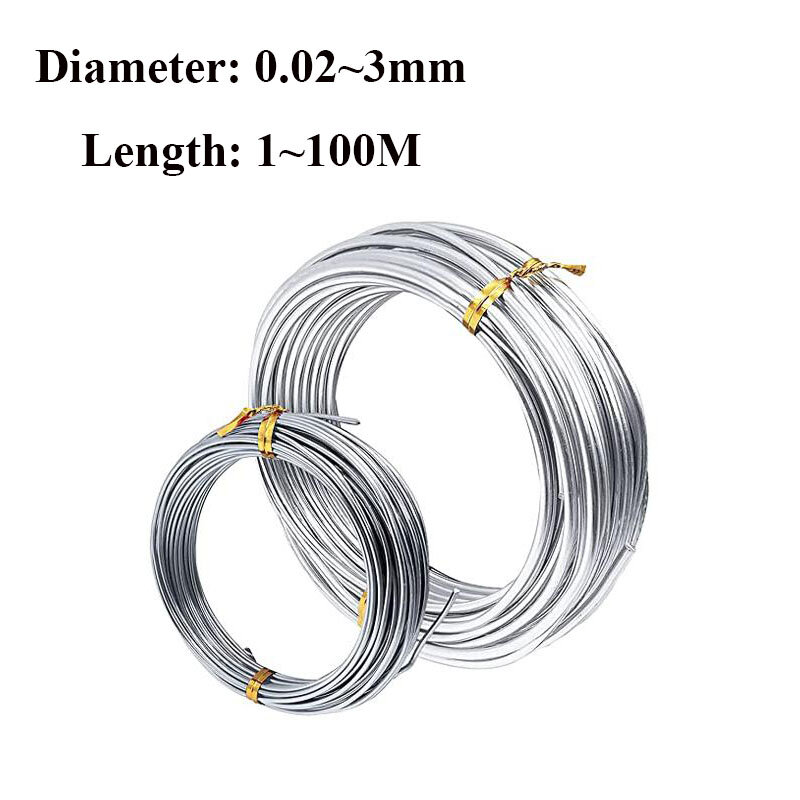 304 fio de aço inoxidável, 1m, 5m, 10m, diâmetro 0.02-3.0mm