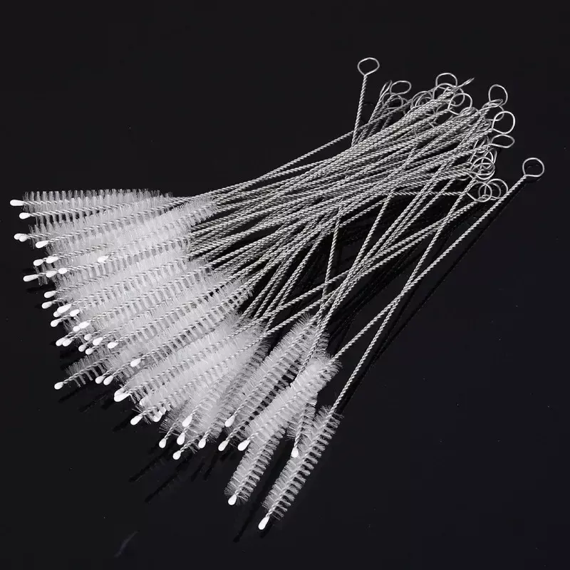 Drinking Straw Cleaning Brush Kit Straw Tube Pipe Cleaner Nylon Stainless Steel Long Handle Cleaning Brushes for Straws