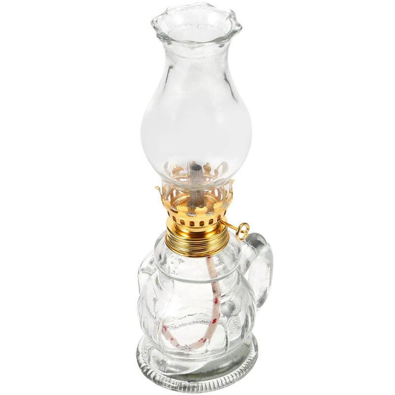 Lamp Shades Oil Kerosene for Indoor Use Glass Camping Lights Old Fashioned Globe Decorative Table Decoration Lantern Wicks